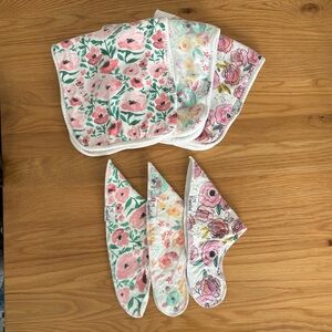 Set of 3 Copper Pearl Bibs and Matching Burp Clothes